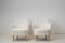 Set de Fauteuils Modernes Samsas Bouclé Blanc par Carl Malmsten pour OH Sjögren, Suède 3