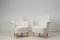 Set de Fauteuils Modernes Samsas Bouclé Blanc par Carl Malmsten pour OH Sjögren, Suède 2