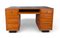 Vintage Wooden Desk with Linoleum Top, 1950s, Image 1