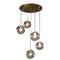 Mid-Century Cascade with 5 Smoked Hand-Blown Globes attributed to Glashütte Limburg, 1970s 1