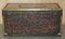 Antique Hand Studded Brown Leather Steamer Trunk, 1963 11