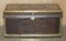 Antique Hand Studded Brown Leather Steamer Trunk, 1963 2