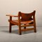 Spanish Chair in Cognac Leather and Oak by Børge Mogensen for Fredericia, 1967, Image 7