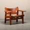 Spanish Chair in Cognac Leather and Oak by Børge Mogensen for Fredericia, 1967, Image 3