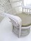 Set of Mid-Century White Rattan & Wicker Peacock Chair and Ottoman, 1970s 11