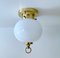 Vintage Deckenlampe aus Glas & Messing von Limburg 1