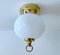 Vintage Deckenlampe aus Glas & Messing von Limburg 3