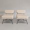 Set de Fauteuils en Tissu Blanc Lait par BBPR pour Arflex, 1950s 2