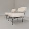 Set de Fauteuils en Tissu Blanc Lait par BBPR pour Arflex, 1950s 12