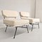 Set de Fauteuils en Tissu Blanc Lait par BBPR pour Arflex, 1950s 16