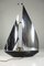 Vintage French Art Deco Nickel Brass Boat Lamp, 1930 5
