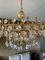 Large Chandelier in Gilded Brass and Crystal from Palwa, Germany, 1970 3