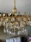 Large Chandelier in Gilded Brass and Crystal from Palwa, Germany, 1970 5