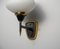 Mid-Century Modern Italian Wall Sconce in Brass and Opaline Glass, 1950s 3