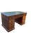 Escritorio pedestal eduardiano de roble y cuero, 1900, Imagen 3