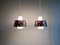Vintage Scandinavian Pendant Lights in White Opaline and Black Lacquered Metal, 1960, Set of 2, Image 16