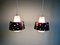 Vintage Scandinavian Pendant Lights in White Opaline and Black Lacquered Metal, 1960, Set of 2, Image 9