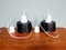Vintage Scandinavian Pendant Lights in White Opaline and Black Lacquered Metal, 1960, Set of 2 13
