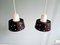 Vintage Scandinavian Pendant Lights in White Opaline and Black Lacquered Metal, 1960, Set of 2, Image 10