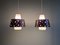 Vintage Scandinavian Pendant Lights in White Opaline and Black Lacquered Metal, 1960, Set of 2 2