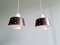 Vintage Scandinavian Pendant Lights in White Opaline and Black Lacquered Metal, 1960, Set of 2, Image 3