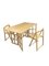 Folding Beechwood Desk with Two Drawers and Two Folding Chairs, 2000 1