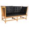 Model 1789 2-Seater Sofa in Beech and Leather attributed to Børge Mogensen for Fritz Hansen 1