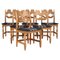 Razoblade Dining Chairs in Oak attributed to Henning Kjærnulf, Denmark 1970s, Set of 6, Image 1