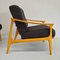 Vintage Scandinavian Armchairs in Wood and Fabric, 1960s, Set of 2 8
