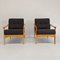 Vintage Scandinavian Armchairs in Wood and Fabric, 1960s, Set of 2 1