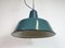 Large Industrial Petrol Enamel Factory Pendant Lamp, 1960s, Image 5
