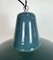 Large Industrial Petrol Enamel Factory Pendant Lamp, 1960s, Image 3