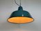 Large Industrial Petrol Enamel Factory Pendant Lamp, 1960s, Image 17