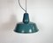 Large Industrial Petrol Enamel Factory Pendant Lamp, 1960s, Image 2