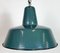 Large Industrial Petrol Enamel Factory Pendant Lamp, 1960s, Image 8