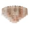 Ceiling Light with Clear Smoky Pink Murano Glass, 1990s 1