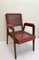 French Armchair in Red and Black Cane by Pierre Cruège, 1950s, Image 2