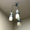 Mid-Century Modern Three-Light Pendant Lamp in Metal and Opaline Glass, 1960s 8