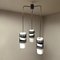 Mid-Century Modern Three-Light Pendant Lamp in Metal and Opaline Glass, 1960s 1