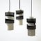 Mid-Century Modern Three-Light Pendant Lamp in Metal and Opaline Glass, 1960s 7