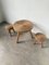 Stools and Coffee Table attributed to Adrien Audoux & Frida Minet, 1950s, Set of 3, Image 10