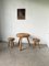 Stools and Coffee Table attributed to Adrien Audoux & Frida Minet, 1950s, Set of 3, Image 4