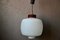 Suspension Lamp in Wood and Opaline Glass attributed to Reggiani 2