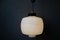 Suspension Lamp in Wood and Opaline Glass attributed to Reggiani 1