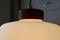 Suspension Lamp in Wood and Opaline Glass attributed to Reggiani 6
