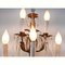 Wall Light in Golden Iron and Crystal with Nine Flames, 1960s 4
