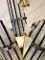 Italian Chandelier with Star Glass Rods and Brass, 1970s 10