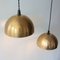 Vintage Portuguese Brass Pendant Lamps, 1970s, Set of 2, Image 4