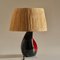 Lámpara de mesa francesa de cerámica en negro y rojo, años 50, Imagen 5