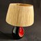 Lámpara de mesa francesa de cerámica en negro y rojo, años 50, Imagen 2